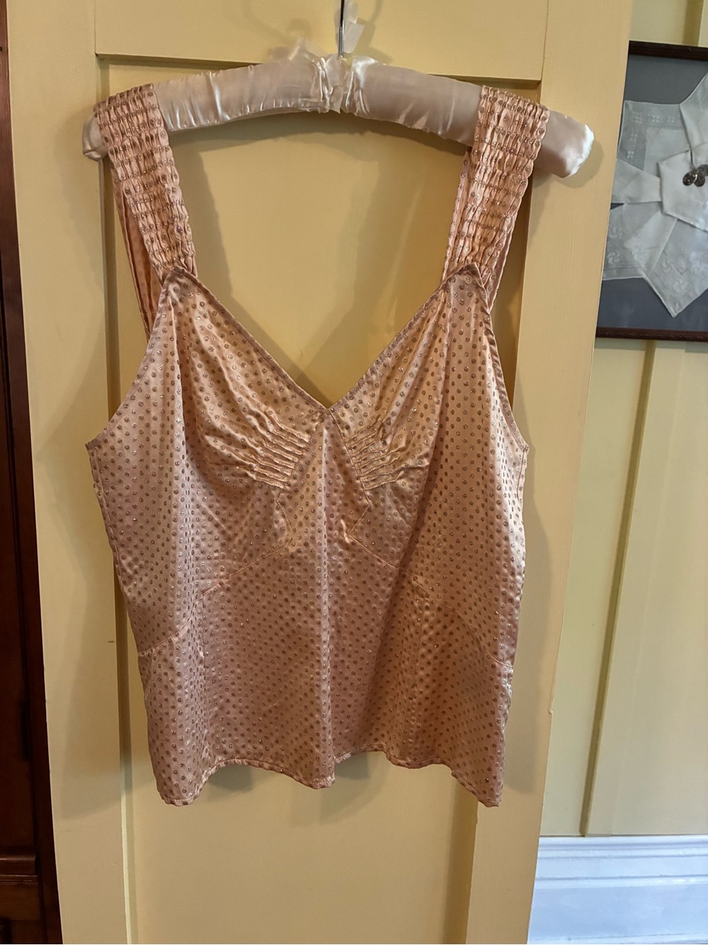 Marc Jacobs Blush Pink Satin Dotted Cami